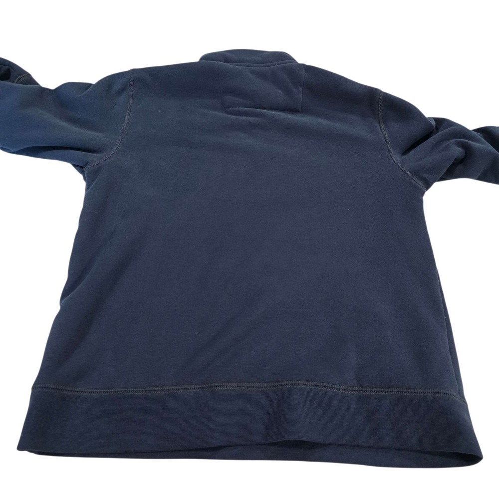 Lands End Fleece Lined Snap Neck Pullover Sweatshirt Navy Blue Size S Cozy Warm - Picture 10 of 11